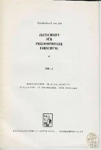 KRAFT, Diskussion: Dinglers 'Methodische... 1952