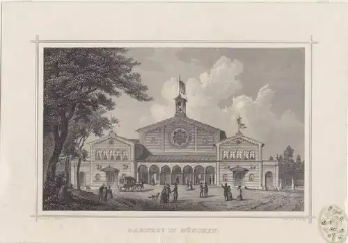 Bahnhof in München. 1850
