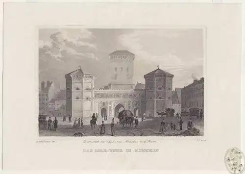 Das Isar-Thor in München. 1850