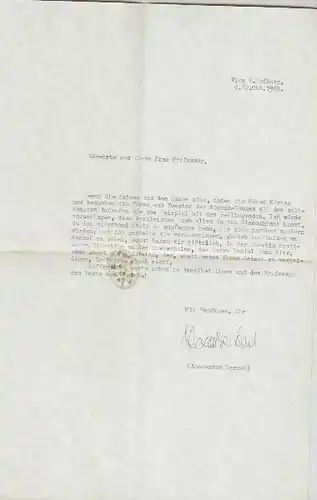 LERNET-HOLENIA, Alexander, Ms. Brief mit... 1969