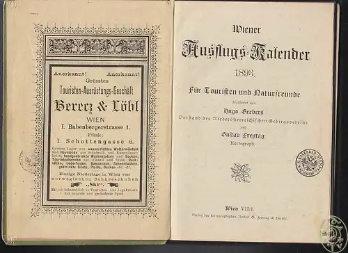 GERBERS, Wiener Ausflugs-Kalender 1893. Für... 1892