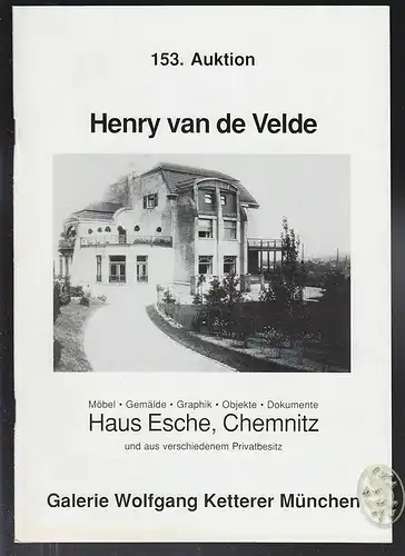 Henry van de Velde. 153. Auktion. Möbel.... 1990