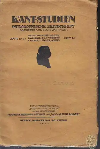 LIEBERT, Kant-Studien. Philosophische... 1923