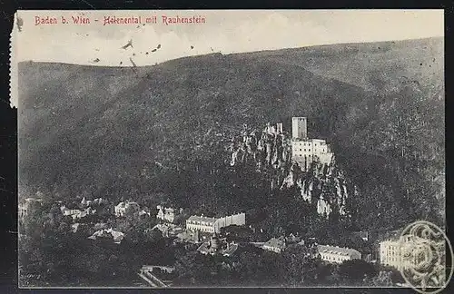 Baden b. Wien - Helenental mit Rauhenstein.