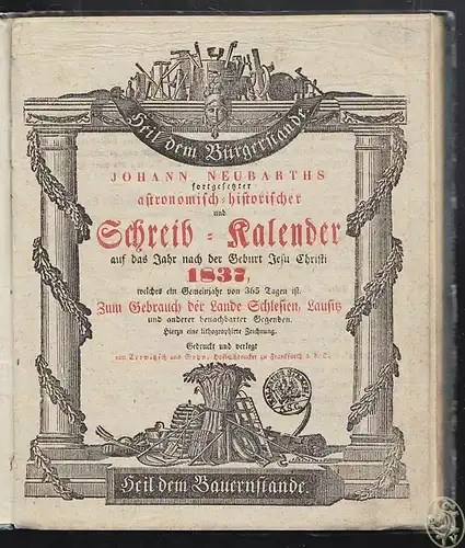 Johann Neubarths fortgesetzter astronomisch-historischer Schreib-Kalender auf da