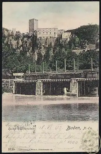 Baden, N.-Oe. Ruine Rauhenstein.