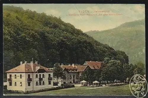 Baden - Helenenthal. J. Dietmanns Hotel - Restaurant "Zur alten Kranierhütte".