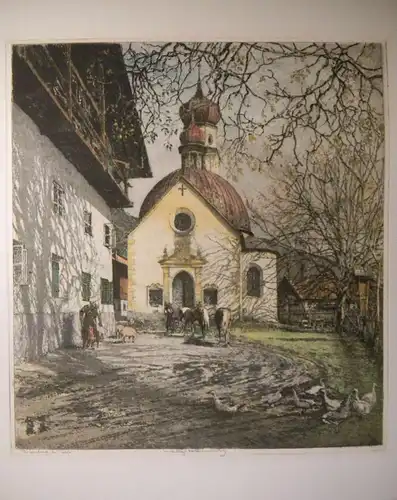 Birkenberg bei Telfs. KASIMIR, Luigi. Graphiker (1881-1962).