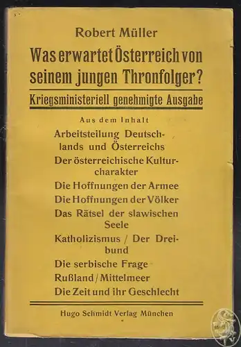 Was erwartet Österreich von seinem jungen Thronfolger? MÜLLER, Robert.