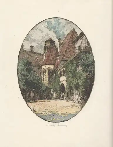 [Innenhof in Schloss Purgstall]. KASIMIR, Luigi. Graphiker (1881-1962).