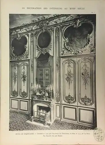 La décoration des intérieurs au XVIIIe siecle. Motifs d`architecture, de sculptu