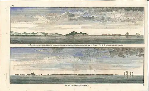 Vue de la Montagne de Petaplan, et des Rochers les Moines Blancs /  Vue des Isle