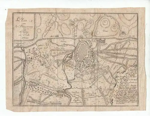 Plan von der Belagerung von Turin im Jahr 1706.