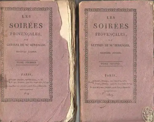 Les Soirees Provencales, ou Lettres de M. L. P. Berenger. BERENGER, M. L. P.