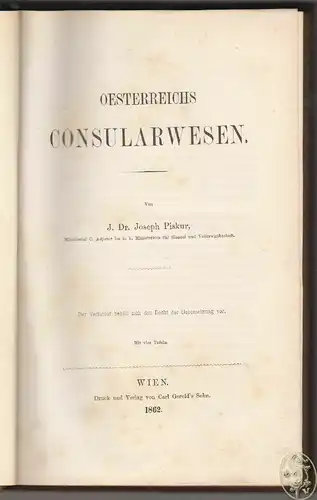Oesterreichs Consularwesen. PISKUR, Joseph.