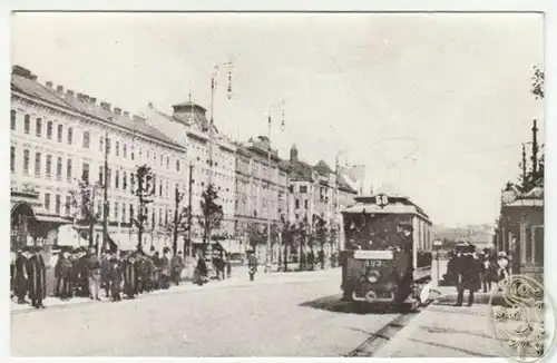[Strassenbahnlinie 68 - Strassenszene in Wien um 1900]