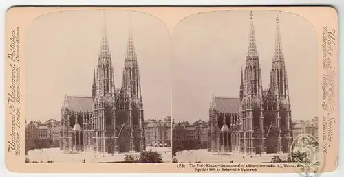 The Votiv-Kirche, the memorial of a king - (towers 325 ft.), Vienna, Austria.