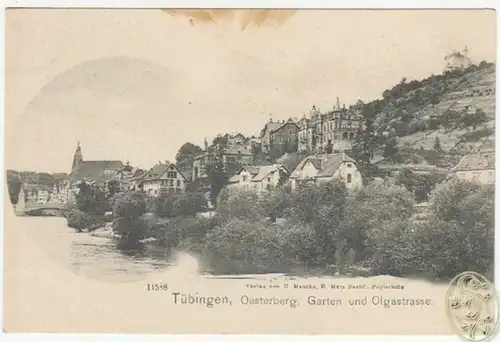 Tübingen, Oesterberg, Garten und Olgastrasse.