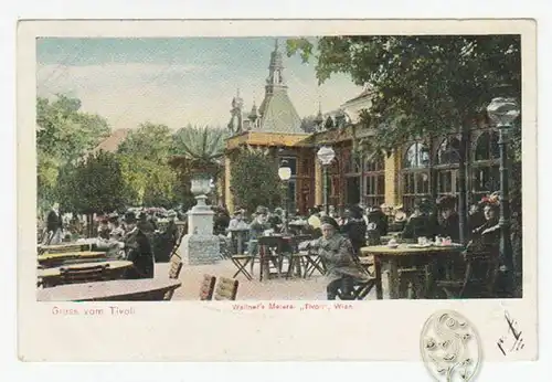 Gruss vom Tivoli. Wallner`s Meierei `Tivoli`, Wien.