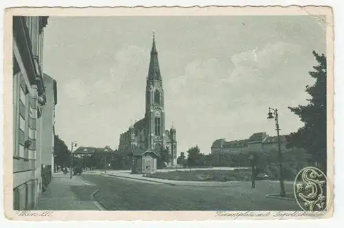 Wien XXI, Kinzerplatz mit Leopoldskirche.