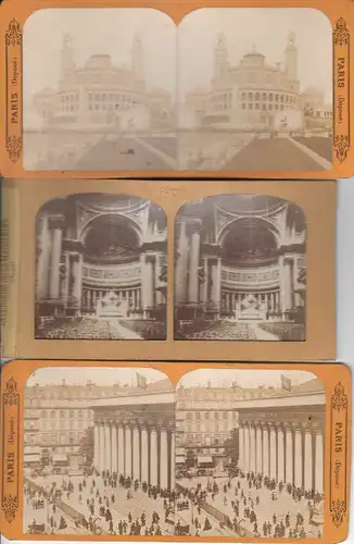 Konvolut von 3 Stk. Stereophotographien.