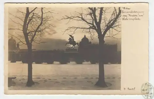 Wien, Sonnenuntergang im Winter am Heldenplatz. MAREK, H.