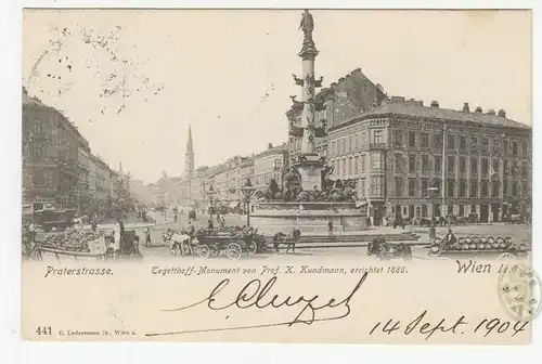 Praterstrasse. Tegetthoff-Monument von Prof. K. Kundmann, errichtet 1886. Wien I