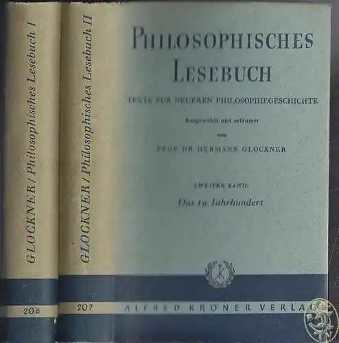 Philosophisches Lesebuch. Texte zur neueren Philosophiegeschichte. GLOCKNER, Her