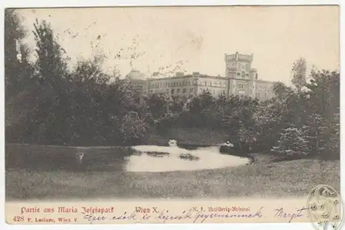 Partie aus Maria Josefapark, Wien X. K. k. Artillerie-Arsenal