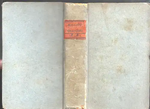 Versuch schweizerischer Gedichte. HALLER, Albrecht von.