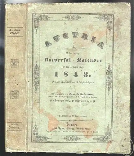 Austria oder Oesterreichischer Universal-Kalender für das gemeine Jahr 1843. 4.
