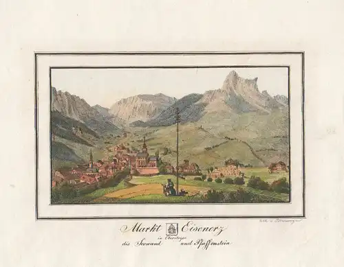 Markt Eisenerz in Obersteyer die Seewand und Pfaffenstein.