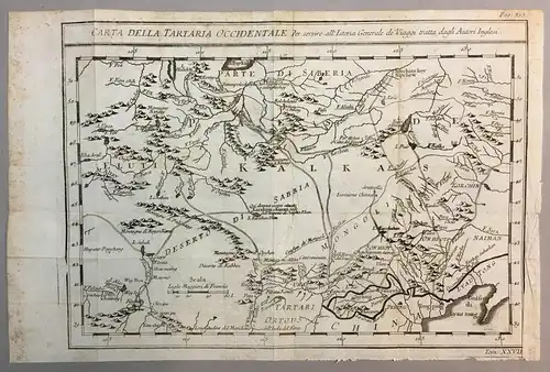 Carta della Tartaria Occidentiale. Per servire all`Istoria Generale de Viaggi tr
