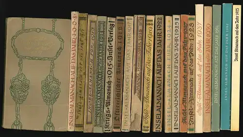 Insel-Almanach[e] auf das Jahr 1907, 1913, 1914, 1916, 1922, 1924-27, 1937, 1939