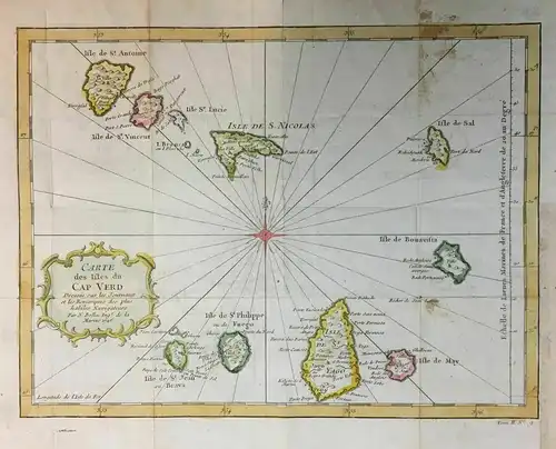 Carte de les Isles du Cap Verd. Dressée sur les Journaux et les Remarques des pl