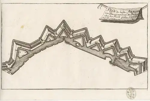 Plan der beyden Attaquen von Dovay, worinnen die Passage über den Hauptgraben an