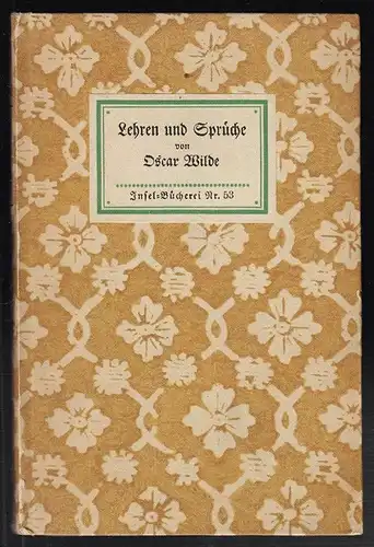 Lehren und Sprüche. WILDE, Oscar.