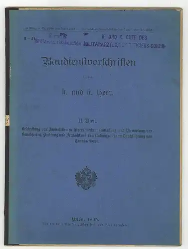 Baudienstvorschriften für das k. u. k. Heer. I. Theil. Instruktion für die Milit