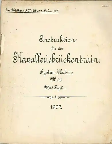 Instruktion für den Kavalleriebrückentrain. System Herbert M.06.