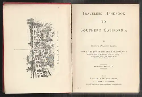 Travelers` Handbook to Southern California. JAMES, George Wharton.