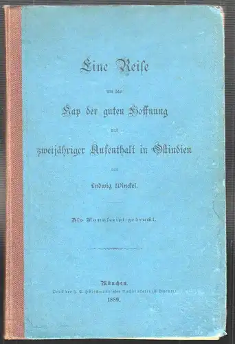 Eine Reise um das Kap der guten Hoffnung und zweijähriger Aufenthalt in Ostindie