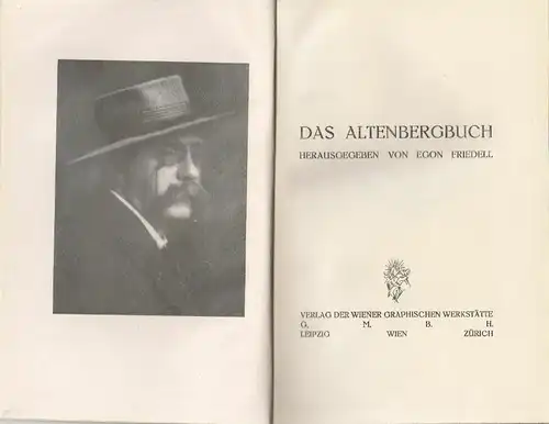 Das Altenbergbuch. FRIEDELL, Egon (Hrsg.).