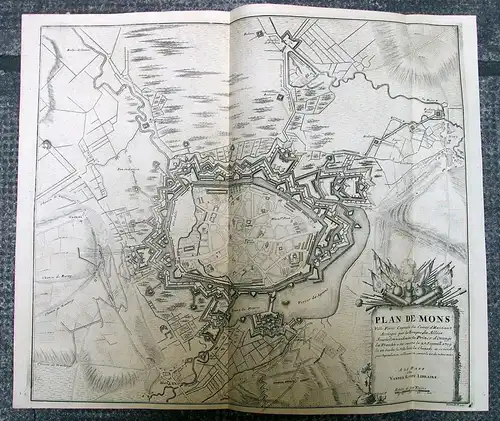Plan de Mons. Ville Forte Capitale du Comté d`Hainaut. Assiegé par les Troupes d