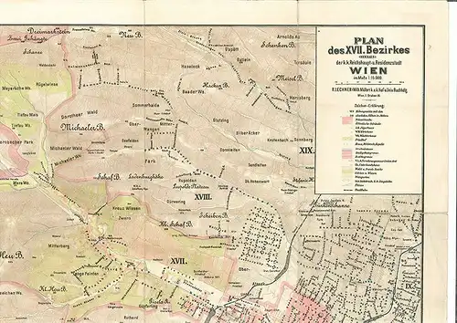 Plan des XVII. Bezirkes (Hernals) der k.k. Reichshaupt- u. Residenzstadt Wien im