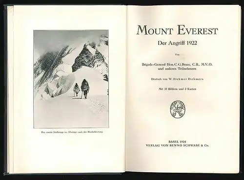 Mount Everest. Der Angriff 1922. Deutsch von W. Rickmer Rickmers. BRUCE, C. G.