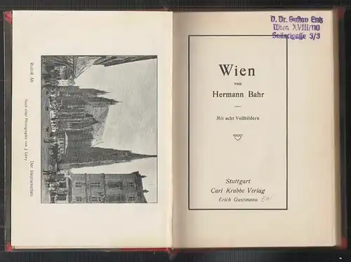 Wien. BAHR, Hermann. 1015-19