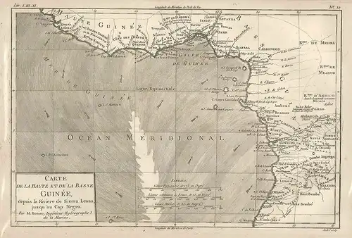 Carte de la Haute et de la Basse Guinée, depuis la Rieviere de Sierra Leona, jus