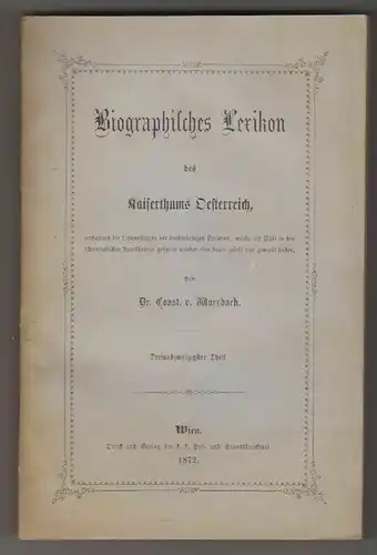 Biographisches Lexikon des Kaiserthums Oesterreich, enthaltend die Leben 2004-19