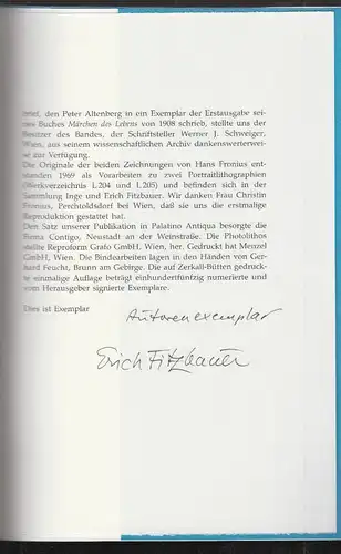 Peter Altenberg. Mit Wiedergaben handschriftlicher Texte. Herausgegeben von Eric