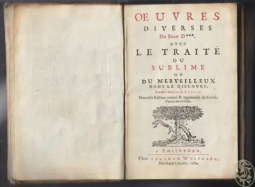 BOILEAU-DESPREAUX, Nicolas.  BOILEAU, Oeuvres... 1689